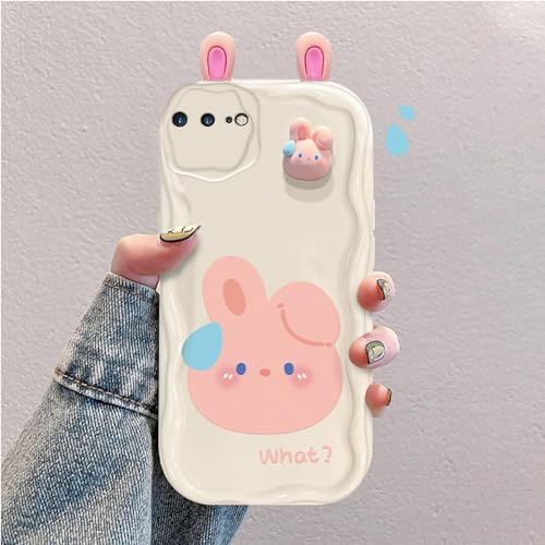 Custodia Cartone Animato 3D Compatibile con iPhone 7 Plus/8 Plus | Cover TPU con Bordi Curvi Antiurto,con Simpatici Conigli,Rane e Orsi