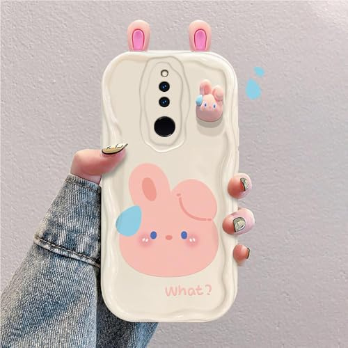 Custodia Cartone Animato 3D Compatibile con Xiaomi Redmi 8 | Cover TPU con Bordi Curvi Antiurto,con Simpatici Conigli,Rane e Orsi