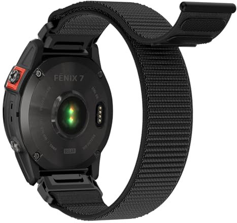 Armband für Garmin Fenix 7, Quickfit Armband 22mm Nylon Klettband für Garmin Fenix 5/5 Plus/6/6 Pro/7Pro/8 47mm, Garmin Epix 2, Instinct/Instinct 2 Solar, Forerunner 935/945/955/745, Approach S60/S62