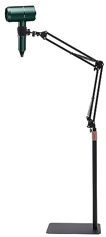 Tyvotrend Haartrockner Ständer Haartrocknerhalter 360 Grad Einstellbar Fönhalter mit Klemmhalter, Höhenverstellbarer 55-100 cm Haartrockner Halter für Friseursalon, Schwarz