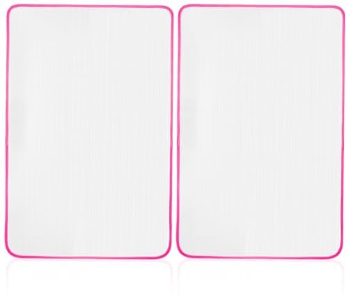 YQQYG 2 Pcs Ironing Protector Mesh, 15 × 23 Inch Pressing Cloth for Ironing, Heat-Resistant Mesh Ironing Cloth, Scorch-Saving Insulation Press Cloth for Ironing (Pink)