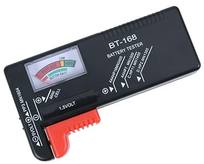 DOITOOL 9v Batterietester Für Aa Aaa Knopfzellen Analoger Batterietester Mit Farbcodierter Anzeige Prüft Ladezustand Aller Batterien Bt Modell