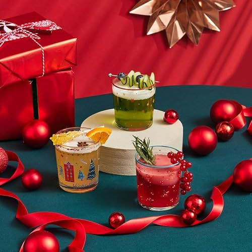 KARACA Neujahrs-Weihnachts Trinkgläser, Wassergläser 380 ml klares Trinkgeschirr, Küchengläser Geschenke für Frauen, 3-teilig Gläser Set, schneebedecktes, Spülmaschinenfest