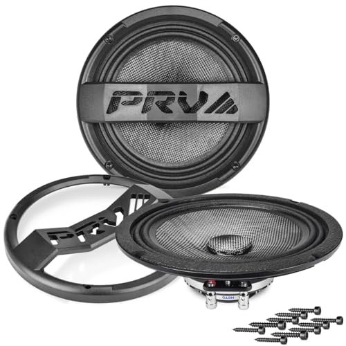 PRV AUDIO Carbon Fiber 8 Midrange Speaker 400 Watts 4 Ohm Neodymium MT8MR400CF-NDY-4 Water Resistant Pro Audio Loudspeaker for Boat UTV 4-Wheeler Motorcycle (2 Speakers)