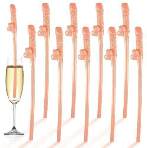 24Pcs Hen Party Straws, Naughty Straw Drinking,Yellow Reusable Straws for Parties, Cocktail Straws Drinking Straw for Hen Night Birthday Wedding Accessories Hen Do Bachelorette Party Decorations