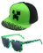 Cartoon Game Baseballmütze, Sonnenbrille Kinder Basecap Jungen Set, Outdoor Sports Casual Baseballmütze, Verstellbare Baseballmütze Sonnenmütze, Gamer Geschenke für Jungs