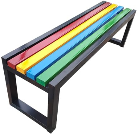 Panchina da giardino colorata in legno, 2-3 posti, per esterni, veranda, prato, balcone, terrazza, piscina, elegante, 220 x 40 x 45 cm, colore: nero