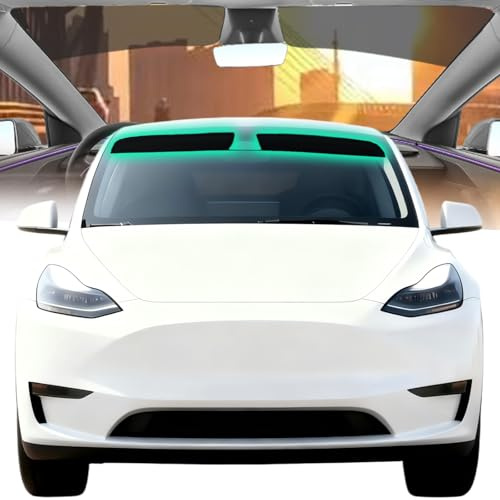 AUTOTEK Tesla Model Y 2020–2024 Windshield Sun Strip Tint, Precut 2-Ply Window Film for Heat, UV & Glare Reduction, Privacy & Shatter Protection, Black