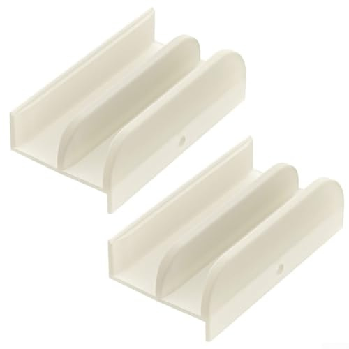 Jonikuper Guide de bas de porte de douche coulissante, rail en plastique de 7,6 cm pour portes de douche en verre, pièce de rechange blanche pour boîtiers de baignoire, pour une installation facile