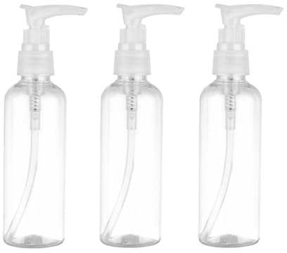 Lot de 4 Flacons Pompe 100ml en Pet Pp, Rechargeables pour Voyage | Usage Maison et Déplacement, pour Lotion et Nettoyant Visage, Design à Pompe, Faciles à Remplir Couleur Aléatoire