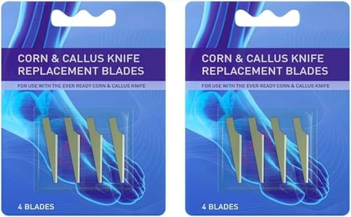 Corn & Callus Trimmer Refills 4 | Corn Knife Replacement Cartridges (Pack of 2) | | Stainless Steel Refills for Foot Care Trimmer | Removes Hard Skin, Corns & Calluses