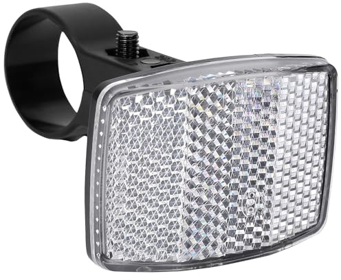 Aluscota Fahrrad Reflektoren Vorne und Hinten - STVZO Speichenreflektoren Fahrrad,Frontreflektor Rückstrahler für Mountainbike Motorrad MTB (B Weiß/vorne)