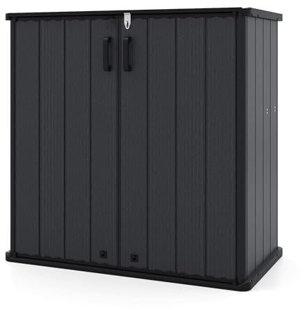 RELAX4LIFE Coffre de Jardin en Résine 660 L Étanche 120x65x117cm (Noir)