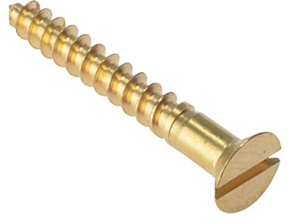 ForgeFix Wood Screws - Solid Brass | 1 3/4 x 8 | Countersunk | Box 200