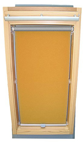 Hochwertiges Abdunkelungsrollo Rollo Thermo gelb für Velux DKL/DKU/RHL/RHU-EP GGU,GPU,GHU,GTU P06 ALU // Verdunkelungsrollo/Verdunkelungs-Rollo/Fensterrollo