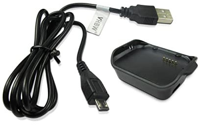 vhbw Cable de Carga Compatible con Samsung Gear 2 SM-R380 smartwatch - Estación Carga, estación Acoplamiento, Cable Repuesto, Negro