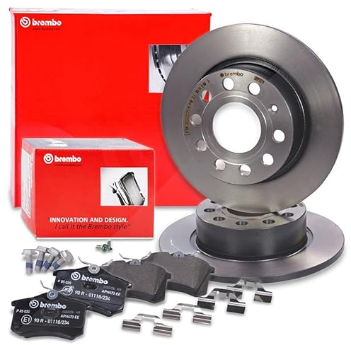 BREMBO Coated Disc Line Bremsenset Hinterachse inkl. Bremsscheiben Hinten Ø 253 mm Voll und Bremsbeläge Hinten