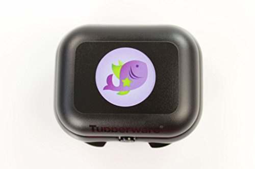 Tupperware B01K1WP6BY to Go Mini-Twin Sternzeichen Fisch Brotdose Behälter, Kunststoff, schwarz, 9.2 x 8.2 x 3.8 cm