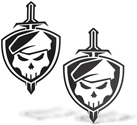 Erreinge X2 Aufkleber prespaced Schwarz 35Cm - Skull Military Army Military - Vinyl-Aufkleber Aufkleber Aufkleber Mural Laptop Auto Moto Helm Camper