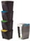 KrysGo 20 Litre Large Stackable Recycling Sorting Colour Coded Plastic Bins with Hinged Lids (4 x Black)