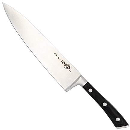 Totiko Chef Knife Professionale in Acciaio Tedesco, Coltello da Cucina Professionale Giapponese, Lama da 20,5cm, Manico in Pakkawood Color Legno, Coltello da Carne, Pesce, Vedura Japan Knives