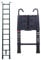 Huini 3.2m Telescopic Aluminium Ladder with Detachable Hook, 11 Steps, 150kg Max Load, Black