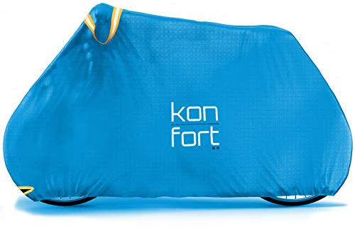 KON-FORT Funda Bicicleta Exterior Impermeable tejido Ripstop Plus Alta Gama, resistente y antidesgarro. Protección total Lluvia, Sol, Polvo para bicis de Montaña y Carretera