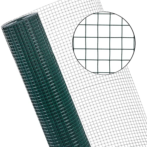ESTEXO Volierendraht Drahtgitter Maschendraht Schweißgitter Drahtzaun Zaun Draht grün Kaninchendraht Käfigdraht Hasendraht 19 x 19 mm Maschenweite (1 x 10 m)