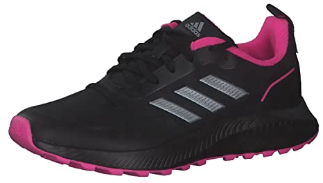 adidas Damen Runfalcon 2.0 TR Running Shoe, Core Black/Silver Metallic/Screaming Pink, 36 2/3 EU