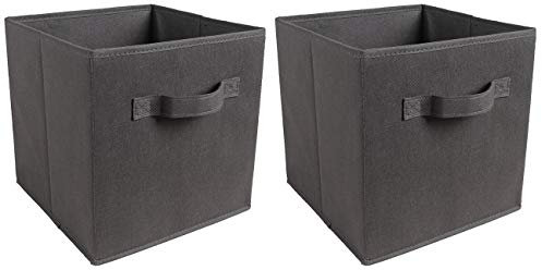 nozama Foldable Storage Cubes Set of 2 - Fabric Cube Boxes Household Cube Storage Box for Home Closet, 2 Pack Cloth Storage Bin with Dual Handles for Home Closet Drawers Organizer