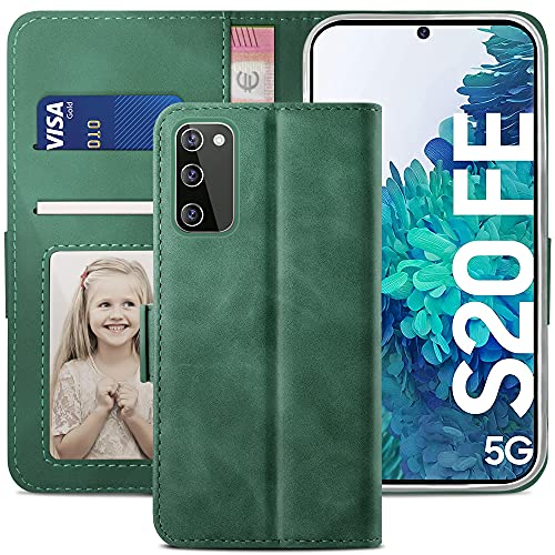 YATWIN Cover Samsung Galaxy S20 FE 5G, Cover a Libro Samsung S20 FE, Flip Custodia Portafoglio in Pelle Premium Slot, Supporto Stand e Chiusura Magnetica Cover per Samsung Galaxy S20 FE - Verde Pino