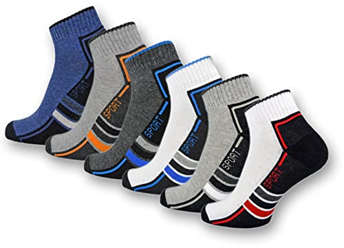 sockenkauf24 Sneaker Socken Damen Quarter Sportsocken Gepolstert Frotteesohle Atmungsaktiv Baumwolle 16215/20 WP (35-38 6 Paar)