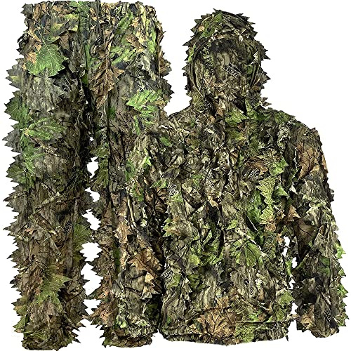 Titan 3D Leafy Suit - 3D Hunting Gear Suit, Camo Hunting Suits, Breathable Leafy Jacket, Halloween Costumes, Hunting Accessories for Adults - Mossy Oak Obsession Pattern (L/XL)