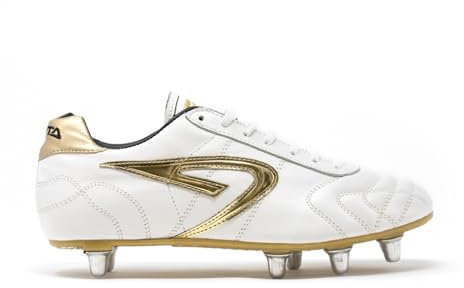 Scatto Rugby Blanco - Botas de Rugby de Piel de Canguro Natural - Blanco - Suela R200, excelente para Empujar en la refriega 41