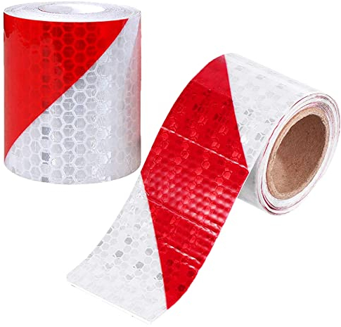 Gloryit Reflektierendes Band, 2 Pieces Reflektorband,Reflektorband selbstklebend,Selbstklebend Warnklebeband, für Sicherheit Warnklebeband Sicherheit Markierung Band 5cm x 3m
