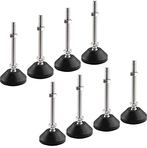 SHUIOG Lot de 8 pieds réglable M10 x 100 mm - Vis de réglage - Pied de meuble - Peut porter - Pieds réglables - Vis réglables - Pied réglables - Inclinaison maximale de 20 ° (8PCS M10 x 100mm x Ø40mm)