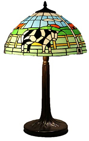 16 Vaches Tiffany Lampe De Table Foyer Chambre Restaurant Pays Créatif Animal Verre Décor À La Maison Lampe De Bureau