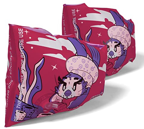 Speedo Brazaletes Estampados de Personajes Infantiles | Bandas de Brazo de natación | Aprender a Nadar | Flotadores, Rosa/Morado, 2-6 años