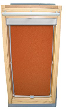Sichtschutz-Rollo für VELUX Dachfenster für TYP GGL/GPL - 306 oder M06 - Farbe terracotta - mit BLENDE und Haltekrallen - KLICK Montage