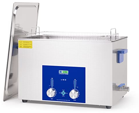 DK SONIC Industrieller Ultraschallreiniger 37L,720W Kommerzieller Ultraschallreinigungsgerät mit Codiertem Timer, Heizung und Korb, Mehrere Funktionen für Vergaser, Motorradmotoren, Ketten