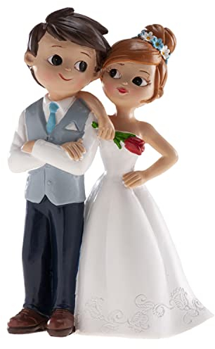 Dekora - Décoration Gâteau de Mariage | Figurine Mariés pour Gâteau de Mariage - Mariés avec Fleur