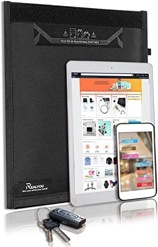 KIVEM Faraday Tasche für Handyhülle, Autoschlüssel, Telefon, Tasche für Kreditkarten, Anrufe, WiFi, GPS-Schutz 35 * 45cm Schwarz