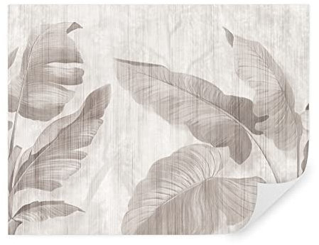 TAPEKO - Carta da parati moderna foglie, fotomurali 400x280 cm, Carta da parati 3D foglie in tonalità tenui, carta da parati per camera letto, soggiorno, u00299