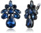 Clearine Ohrclips auf Hochzeit für Damen Braut Teardrop Marquise Schliff Strass Statement Ohrringe für Prom Party Blau Schwarz-Ton