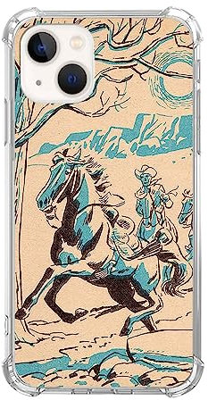 Cozmaison Vintage Cowboy Case Compatible with iPhone 13, Wild West Case for iPhone 13, Trendy TPU Bumper Phone Case Cover