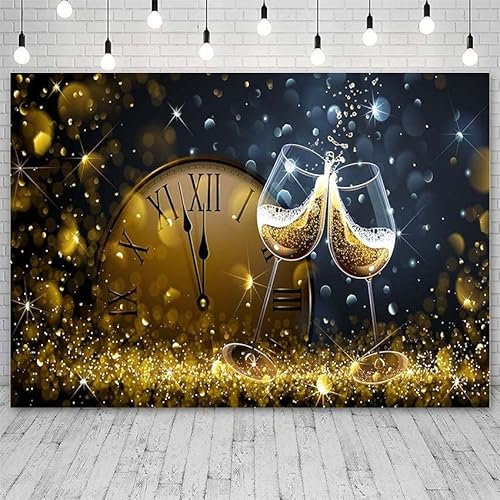 Hintergründe Frohes Jahr 2021 Gold Dots Uhr Party Feier Fotografie Hintergründe Foto Studio Photozone Decor210X150cm