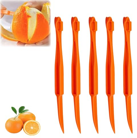 5 Pack Orange Peeler Tools - Easy Open Citrus Lemon Peel Cutter and Vegetable Slicer