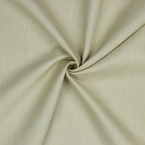 Leinen Stoff Meterware Uni 40 farben 100% Leinenstoff Naturstoff OEKO-TEX 140cm Breite (006 I Beige)
