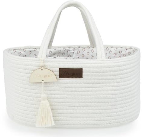 Yunioo Wickeltisch Organizer, windeltasche mit Fächern, Wickelorganizer Geschenke für Baby - Weiß