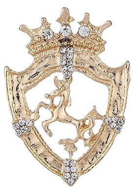 YAHOYA Vintage Strass Kleine Krone Tänzeln Brosche für Herren Anzug Corsage Pferd Revers Anstecknadel Abzeichen Kleidung &